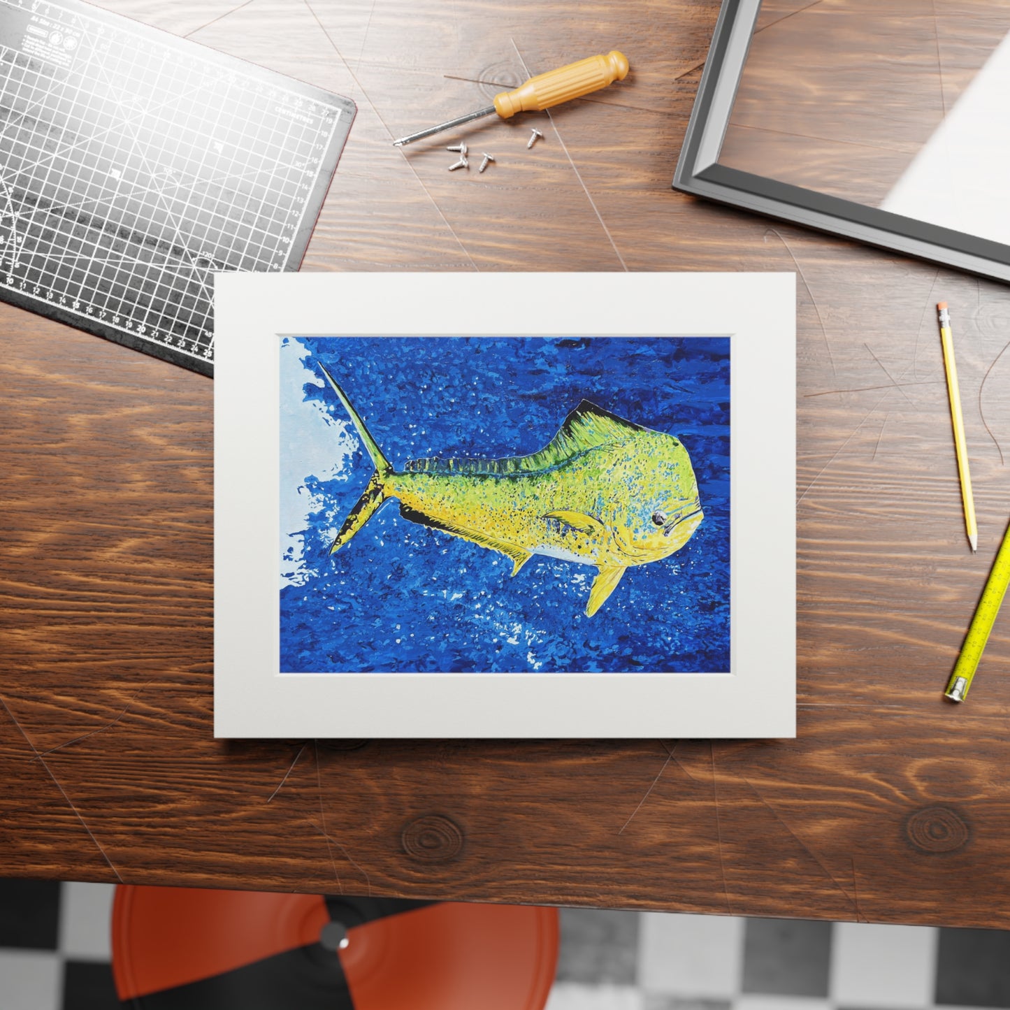 Mahi Mahi Coastal Fine Art Print with Passepartout Mat