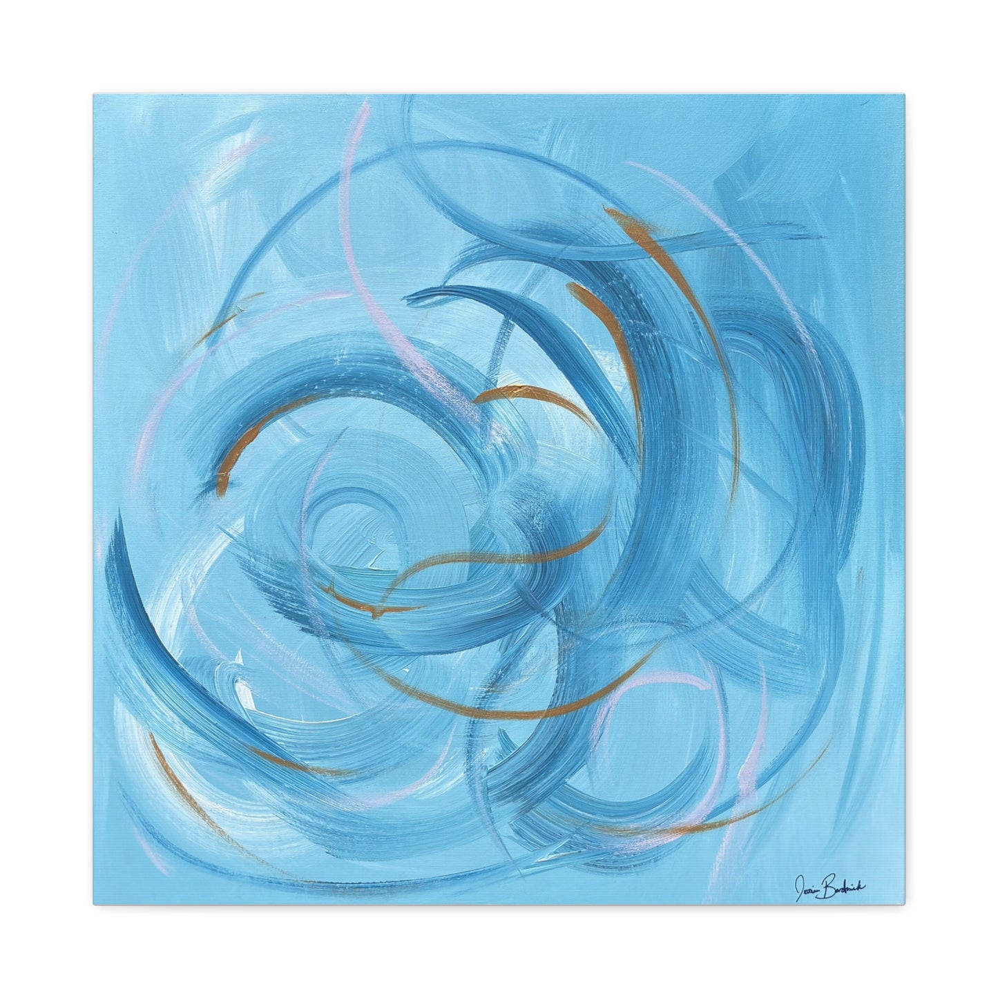 Abstract Blue Swirl Canvas Art - Matte Stretched Wall Decor