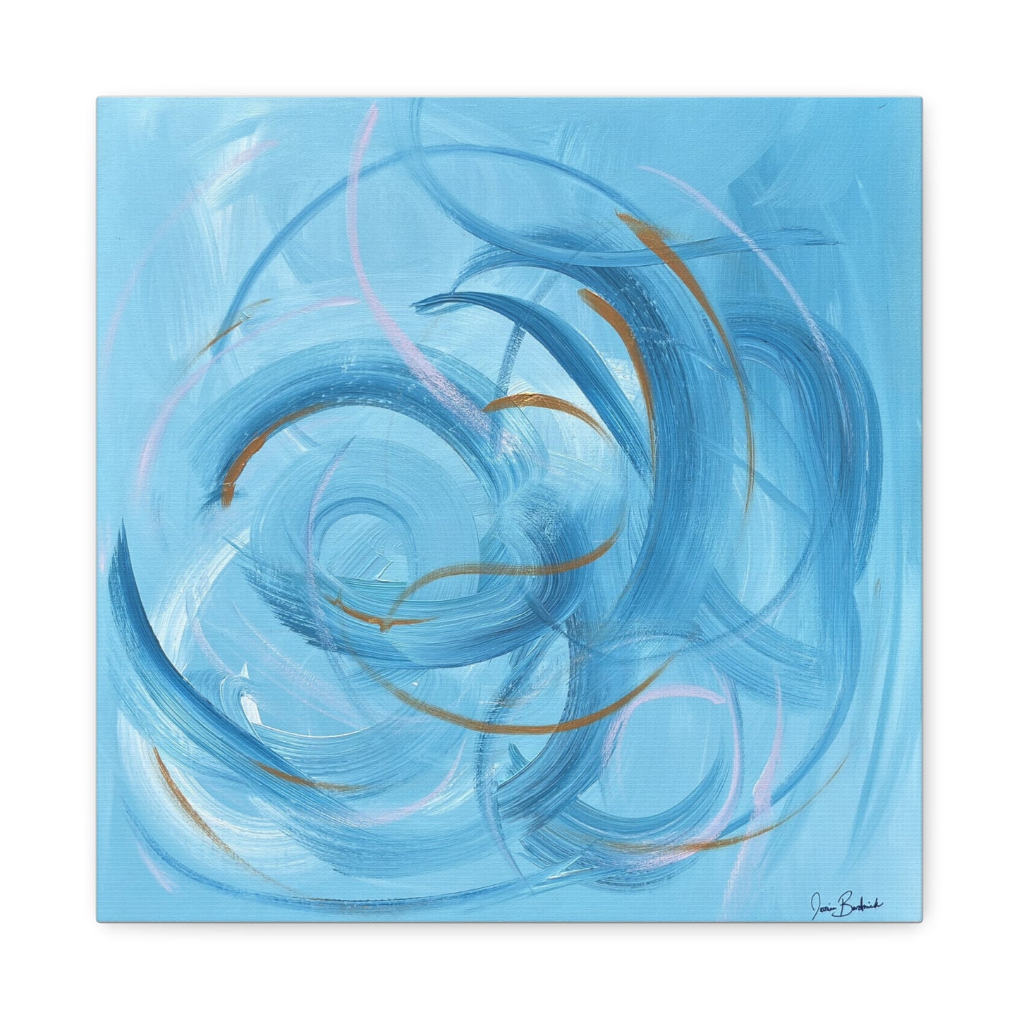 Abstract Blue Swirl Canvas Art - Matte Stretched Wall Decor