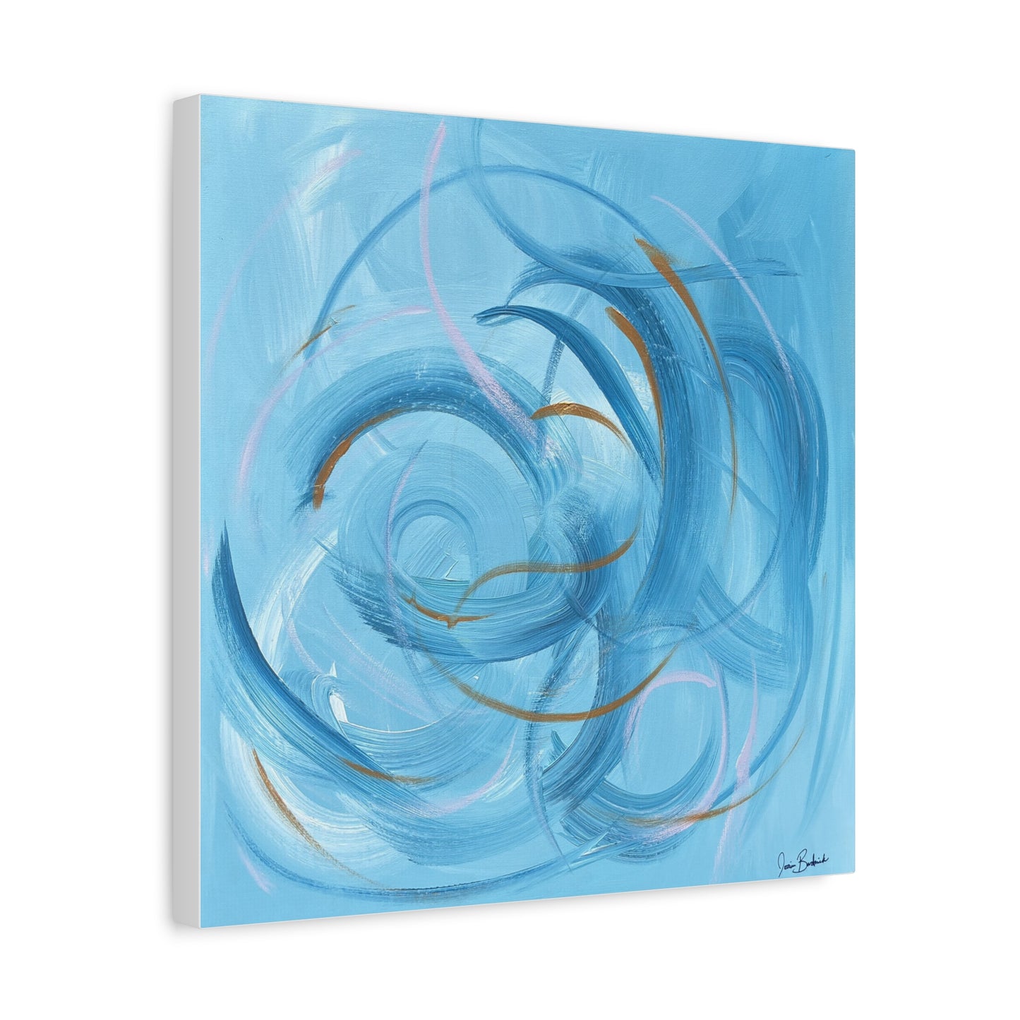Abstract Blue Swirl Canvas Art - Matte Stretched Wall Decor