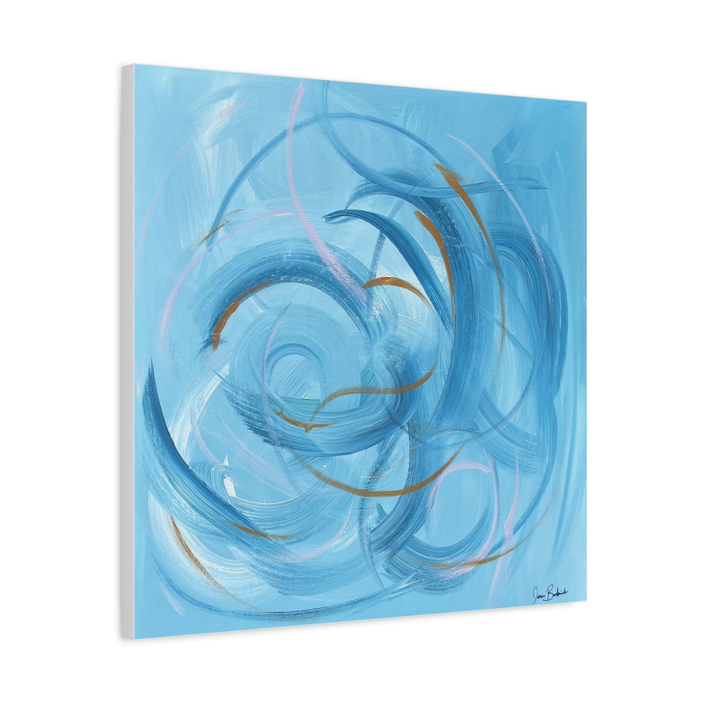 Abstract Blue Swirl Canvas Art - Matte Stretched Wall Decor