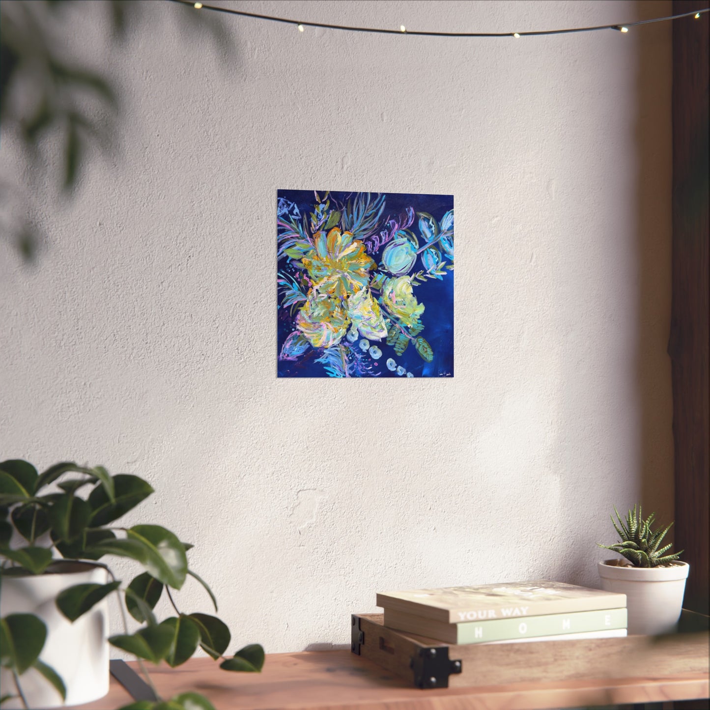 Floral Blue Impressionist Fine Art Poster
