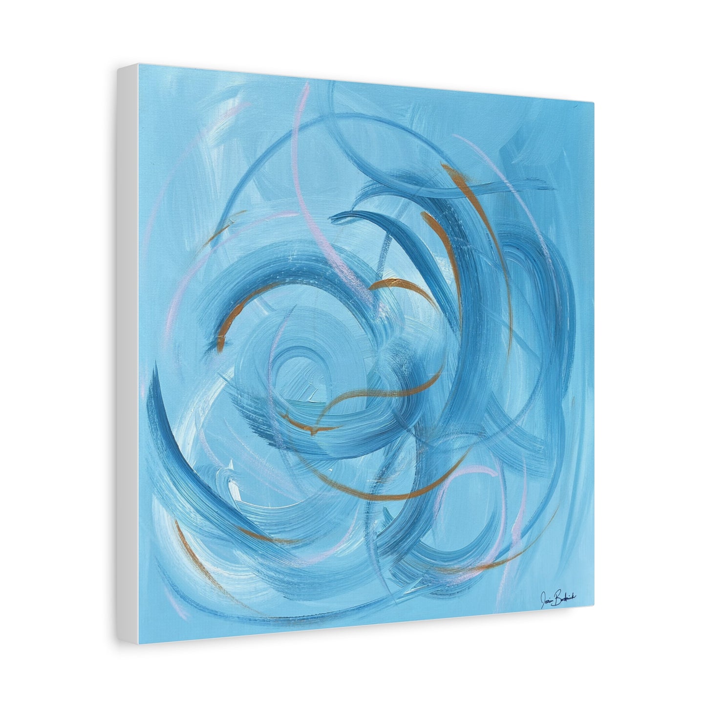 Abstract Blue Swirl Canvas Art - Matte Stretched Wall Decor