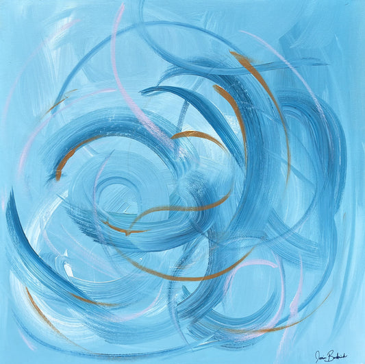 Om - Original Abstract Acrylic on 36 x36 inch Canvas